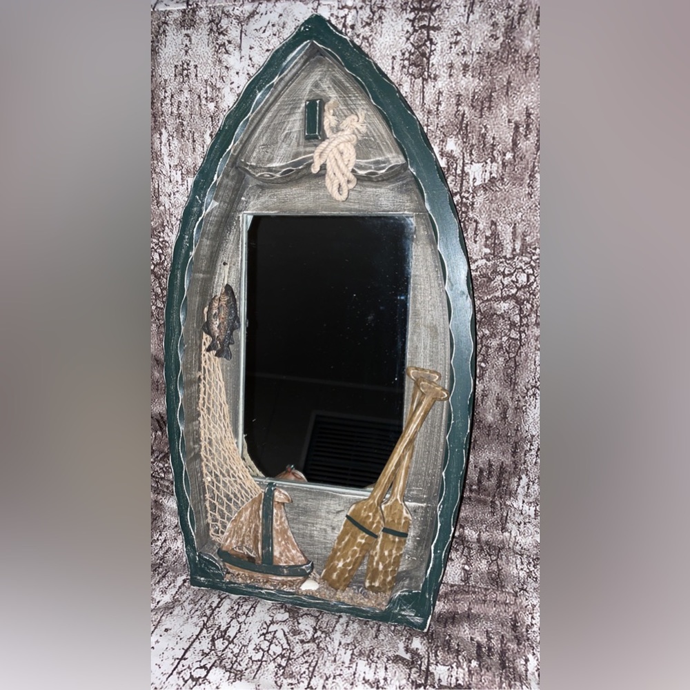 Rustic cabin boat mirror